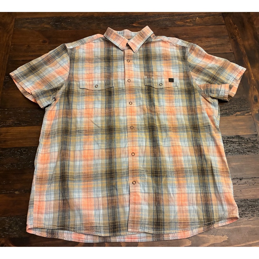 Solaris Outdoors Cotton Short Sleeve Button Down Shirt Men's Size XL Casual Work